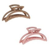 Clame de păr tip clește, 2 buc, 11 cm, Taupe și Powder Pink, finisaj mat, CMCLASS