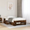VidaXL Cadru pat fără saltea, stejar fumuriu 75x190 cm lemn prelucrat 3295531