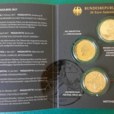 Set monede - 5 x 20 Euro A,D,F,G, J, Germania 2017 - Spiegelglanz - G 3595