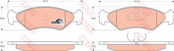 Set placute frana,frana disc FORD FIESTA IV (JA, JB) (1995 - 2002) TRW GDB953