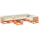 VidaXL Set canapele grădină cu perne, 8 piese, maro, lemn masiv de pin 3299479