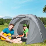 Outsunny Cort pentru Camping 2 Persoane, Cort Cupola Extensibil cu Usi si ferestre, 350x220x145cm, Gri