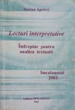 LECTURI INTERPRETATIVE. INDREPTAR PENTRU ANALIZA TEXTUALA BACALAUREAT 2003-DORINA APETREI