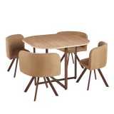 Set de mobilier dinning maro natur Bevis 100x100x73 cm, 67x45x69 cm