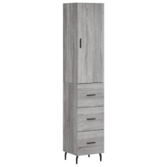 Dulap inalt, gri sonoma, 34,5x34x180 cm, lemn prelucrat foto