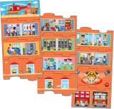 Puzzle vertical - Statia de pompieri (12 piese) PlayLearn Toys, Galt