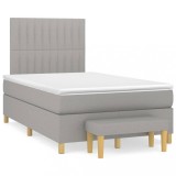 Cumpara ieftin Pat continental cu saltea, gri deschis, 120x200 cm, textil