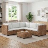Cumpara ieftin 6 buc. Set de lounge din ratan cu perne GENDT Ratan Natural