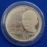 MONEDA ROMANIA - 50 BANI 2010, AUREL VLAICU - moneda PROOF in capsula BNR