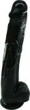 Dildo Big Mauro cu Ventuza, PVC, Negru, 32.5 cm, Mokko Toys