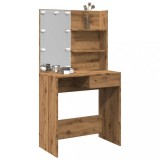 VidaXL Masa de toaleta cu LED Artisan Stejar 74,5x40x141 cm