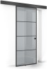 Usa glisanta Boss &reg; Black, model Park negru, 60x215 cm, sticla 8 mm gri securizata, culisanta in ambele directii, Modern Glass Art