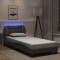 vidaXL Cadru de pat cu LED fără saltea, Hvar, gri, 90x190 cm 3213902