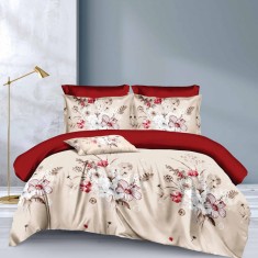 Lenjerie pat dublu,bumbac finet,6 piese,cearceaf normal 220x240cm, cearceaf pilota 200x220cm, 2 fete de perna 50x70, 2 fete de perna 70x70-M355