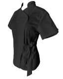 Halat Medical Pe Stil, Negru cu Elastan, Model Andreea - 4XL