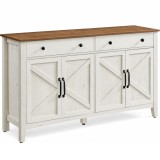 VASAGLE Dulap bufet rustic pentru living,bucatarie si dining,cu sertar spatios si 2 separatoare reglabile,dulap inferior cu raft ajustabil pe 5 niv