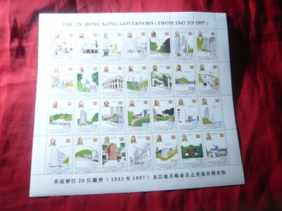 Bloc Tuva 1997 - Guvernatorii Hong Kong 1843-1997 , 28 valori foto