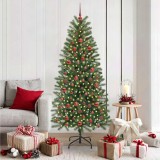 Brad de Crăciun artificial cu 300 LED Verde 180 cm PE și PVC