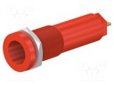 Conector banană 4mm soclu 10A 1kV roşie aurit ST&Auml;UBLI