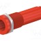 Conector banană 4mm soclu 10A 1kV roşie aurit ST&Auml;UBLI