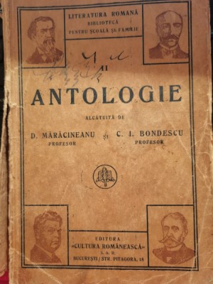 Literatura romana II Antologie alcatuita D. MARACINEANU C. BONDESCU interbelic foto