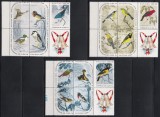 Cuba 1965 - Craciun - Păsări, 3 Serii in Bloc cu vinieta, MNH, Nestampilat