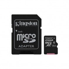 Card de memorie Kingston microSDXC Canvas Select 80R 256GB Clasa 10 UHS-I U1 80 Mbs cu adaptor SD foto