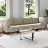 vidaXL Set de mobilier pentru living 4 pcs Nisipiu Țesătură 3413789