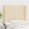 VidaXL Tăblie de pat cu aripioare, crem, 83x23x118/128 cm, textil 3117935