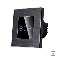 Intrerupator Simplu cu Variator cu Touch din Sticla si Rama de Aluminiu LUXION SmartElectro IntelligentHouse