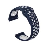 Curea silicon compatibila Huawei Watch GT 7 46mm, telescoape QR, Albastru-Alb