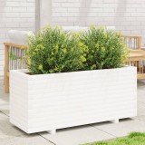 vidaXL Jardinieră de grădină, alb, 110x40x49,5 cm, lemn masiv de pin