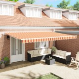 vidaXL Marchiză retractabilă manuală galbenă și portocalie 500x300 cm