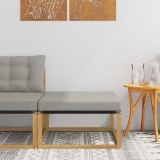 vidaXL Taburet pentru exterior Lemn solid de Acacia și Textilene Alb 901634