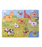 Puzzle pentru copii cu animale domestice 9 piese, Oem