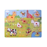 Puzzle pentru copii cu animale domestice 9 piese
