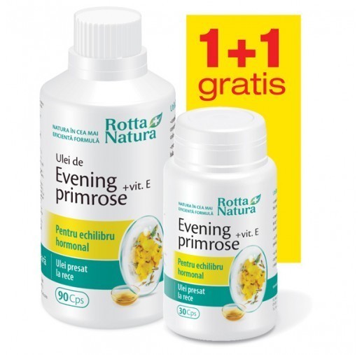 Pachet Evening Primrose+Vitamina E 90 capsule+30 capsule gratis - ROT Pachet Evening Primrose+Vitamina E 90 capsule+30 capsule gratis - ROT