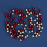 Bile Decorative de Craciun Rosii Bej Sampanie cu Glitter 1cm - 20g, CMCLASS