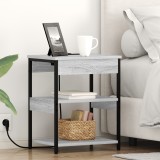 vidaXL Dulap de noapte sonoma gri 41 x 31 x 51 cm Lemn compozit