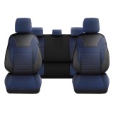 Set Huse Scaune Auto pentru Audi A3 - DeluxeBoss Classico, pentru bancheta rabatabila fractionata, 11 piese, albastru inchis