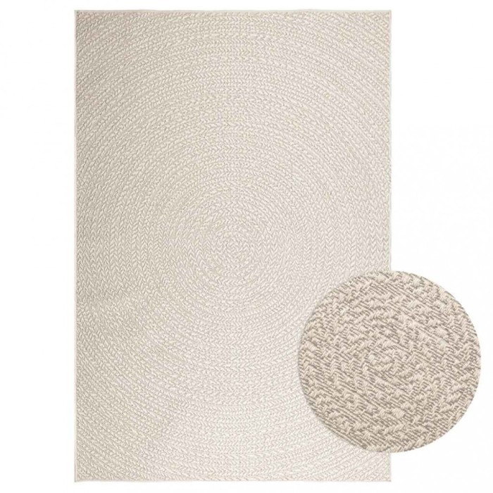vidaXL Covor &bdquo;ZIZUR&rdquo; crem aspect iută pentru interior și exterior 4010379