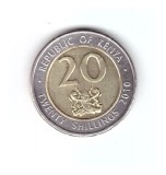 Moneda Kenya 20 shillings 2010, stare buna, curata