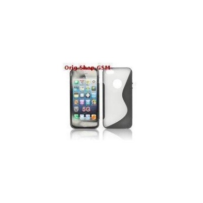 Husa silicon S-line Apple iPhone 5 negru/transparent foto
