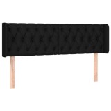 Cumpara ieftin Tablie de pat cu aripioare negru 147x16x78/88 cm textil