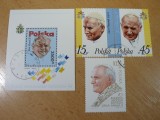 Lot Papa Ioan Paul II Polonia - Colita 1991 Czestochowa, Timbre 1987-1990 -A94