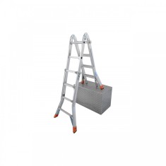 Scara telescopica articulata din aluminiu, Krause, Monto &quot;Telematic&quot;, 5.00m inaltime lucru, 4x4 trepte