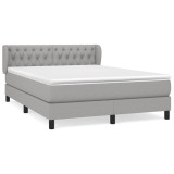 Cumpara ieftin Pat continental, gri deschis, 140x200 cm, material textil