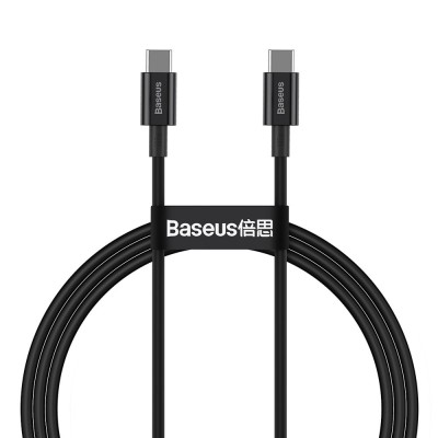 Cablu Date &amp;amp; Incarcare Fast Charging Tip C - Tip C 1 Metru (Negru) Baseus CATYS-B01 foto