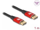 Cablu Displayport 8K60Hz/4K240Hz T-T 1m Negru/Rosu, Delock 80604