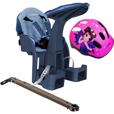 Scaun bicicleta copii SafeFront Deluxe, Pozitie montare Centru, 15 Kg si Casca Protectie XS 44-48 Fairy Tale WeeRide WR10SKFT foto